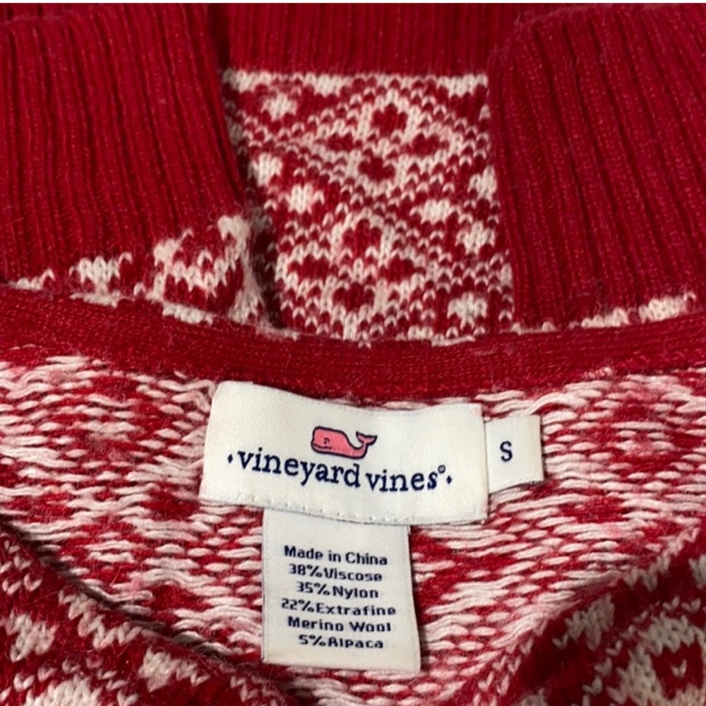 Red and white Christmas sweater Vineyard vines size small - Picture 5 of 6